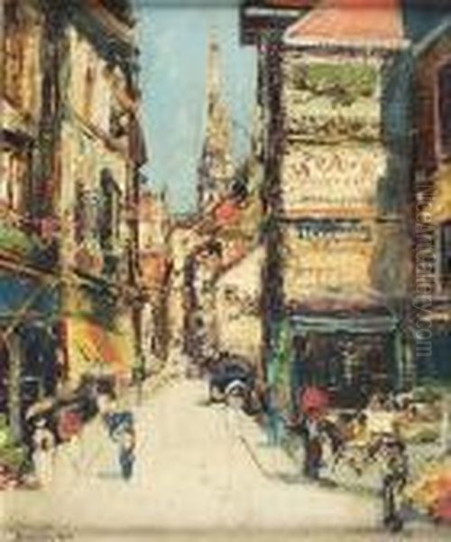 Rue Du Bac, Rouen Oil Painting by James Kay