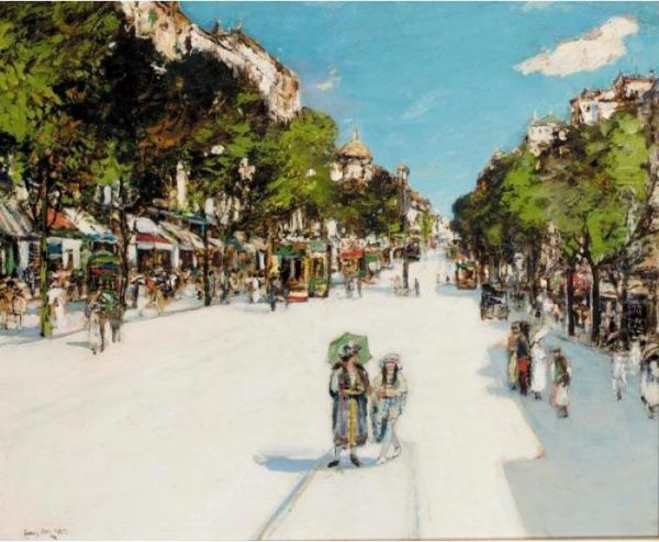 Boulevard Des Italiens, Paris Oil Painting by James Kay