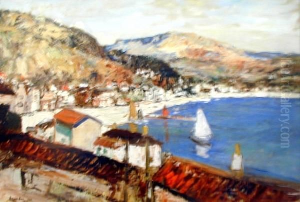 A Continental Harbour Oil Painting by James Kay