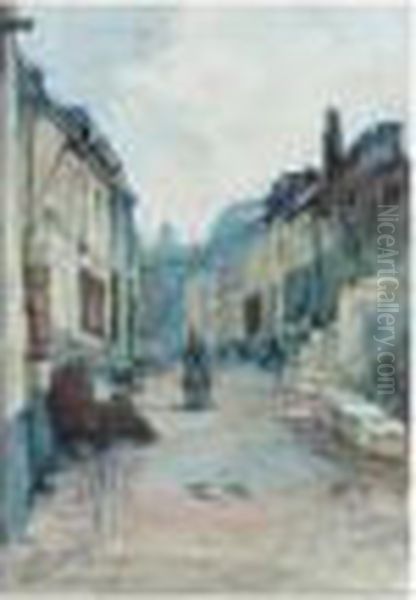 Street Scene Oil Painting by James Kay