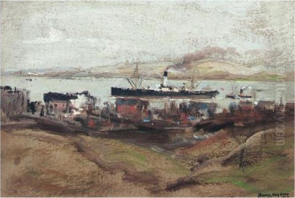 Shipping On The Clyde Oil Painting by James Kay