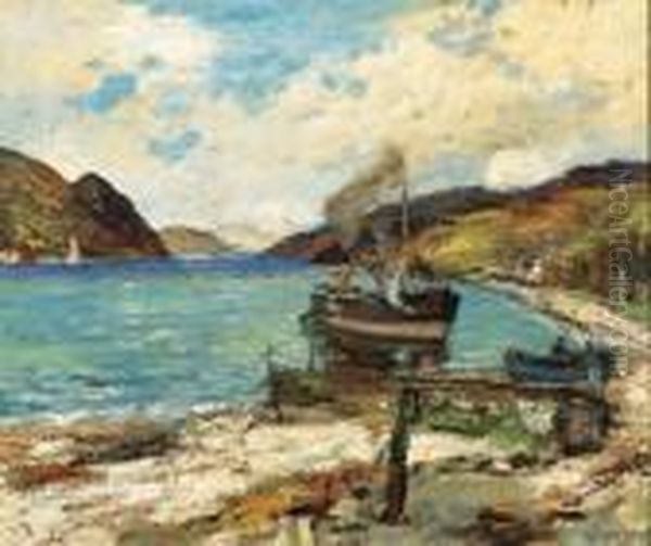 Head Of Loch Long Oil Painting by James Kay