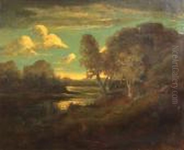 Dark Landscape Oil Painting by William Keith