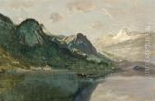 La Conte Glacier Oil Painting by William Keith