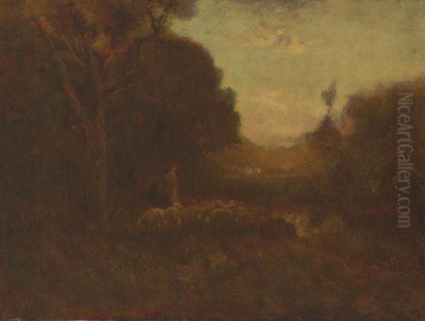 Evening Oil Painting by William Keith