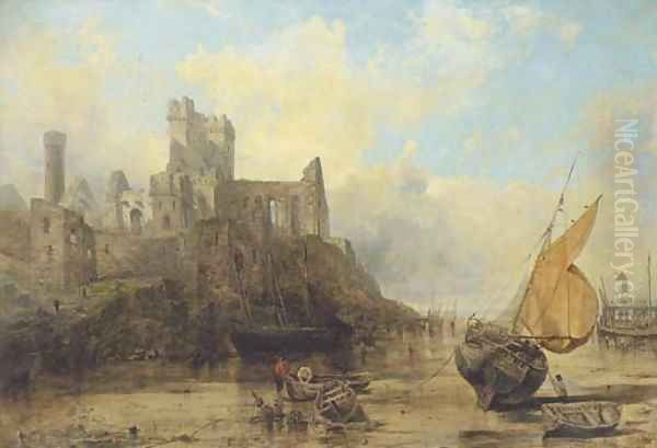 Peel Castle, Isle of Man Oil Painting by John Wright Oakes