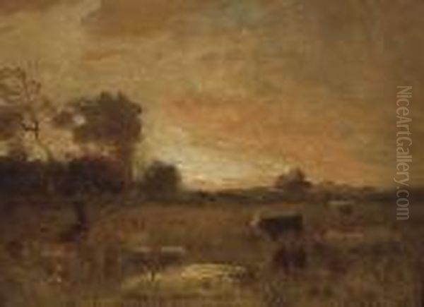 Pastoral Landscape Oil Painting by William Keith