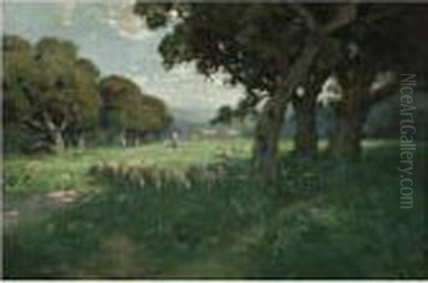 Hilegas Meadows Oil Painting by William Keith