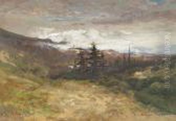 Russian River; River Study (double-sided) Oil Painting by William Keith