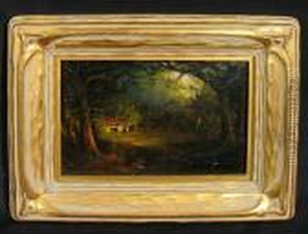 A House In A Wooded Grove Oil Painting by William Keith