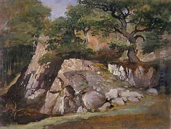 A View of the Valley of Rocks near Mittlach Oil Painting by James Arthur O'Connor