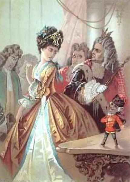 The Old King and the Nutcracker Prince illustration from The Nutcracker Oil Painting by Carl Offterdinger