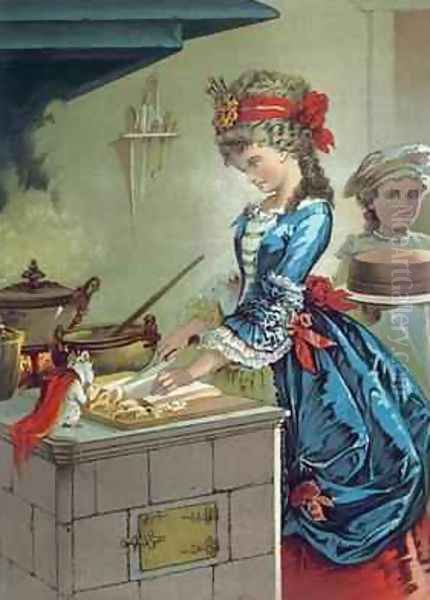 In the Kitchen illustration from The Nutcracker by ETA Hoffman 1776-1822 1883 Oil Painting by Carl Offterdinger