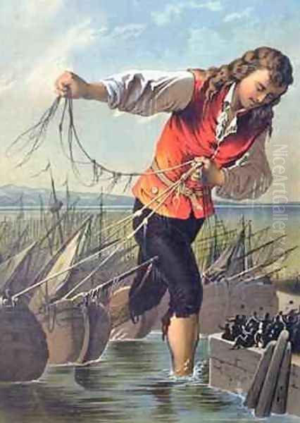 Illustration from Gullivers Travels by Jonathan Swift 1667-1745 2 Oil Painting by Carl Offterdinger