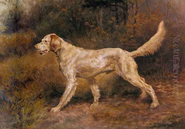 Commissioner, A Champion English Setter Oil Painting by Edmund Henry Osthaus