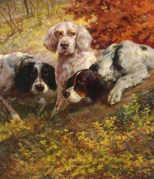 Three Setters on the Scent Oil Painting by Edmund Henry Osthaus