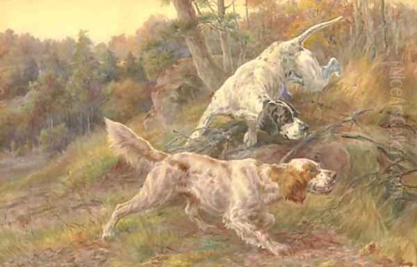 Two Setters out Hunting Oil Painting by Edmund Henry Osthaus