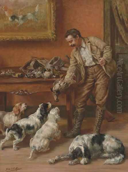 A Huntsman Returning Home with Game Oil Painting by Edmund Henry Osthaus