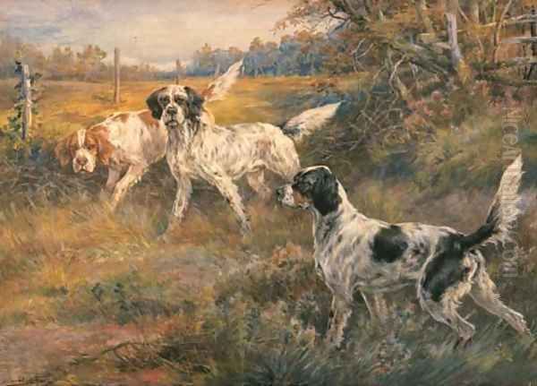 Three Setters Oil Painting by Edmund Henry Osthaus