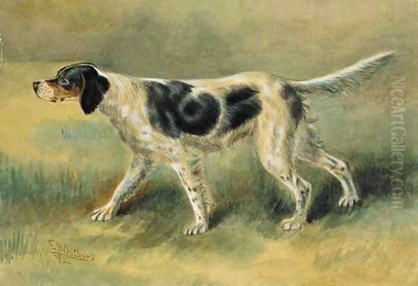 An English Setter Oil Painting by Edmund Henry Osthaus