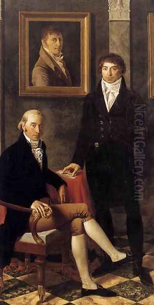 Portrait of François Wynckelman, François van der Donckt and Joseph Odevaere 1805 Oil Painting by Joseph-Denis Odevaere