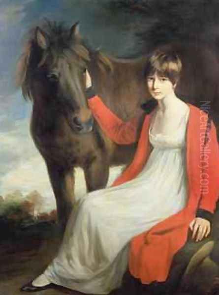 Portrait of Miss Emily Beauchamp with her Pony Oil Painting by John Opie