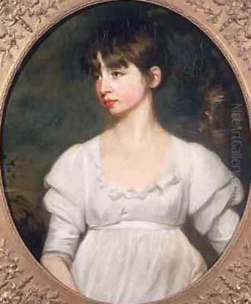 Portrait of a Young Woman in a White Dress 1805 Oil Painting by John Opie