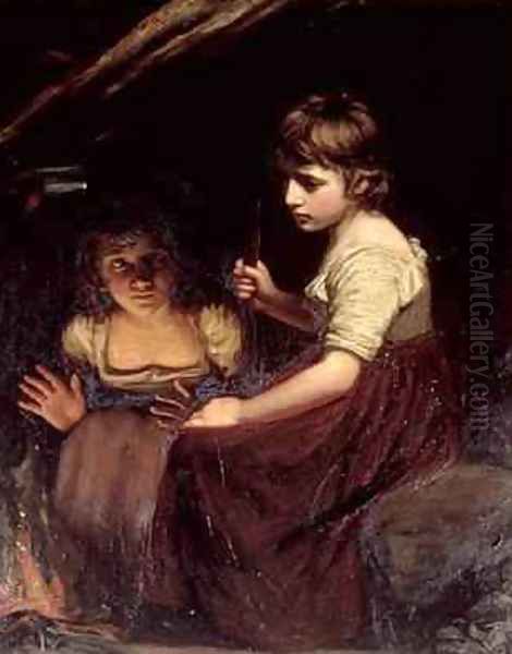 Cottage Girls by the Fireside Oil Painting by John Opie