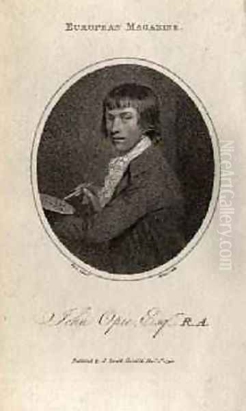 Portrait of John Opie 1761-1807 engraved by Ridley 1798 Oil Painting by John Opie