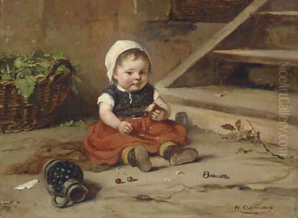 Childhood Oil Painting by Hugo Oehmichen