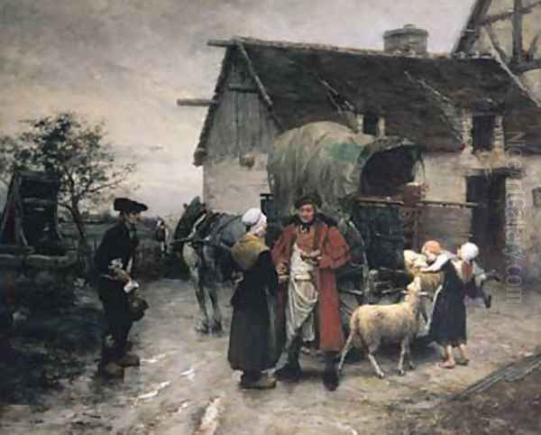 The Sold Lamb Oil Painting by Pierre Outin