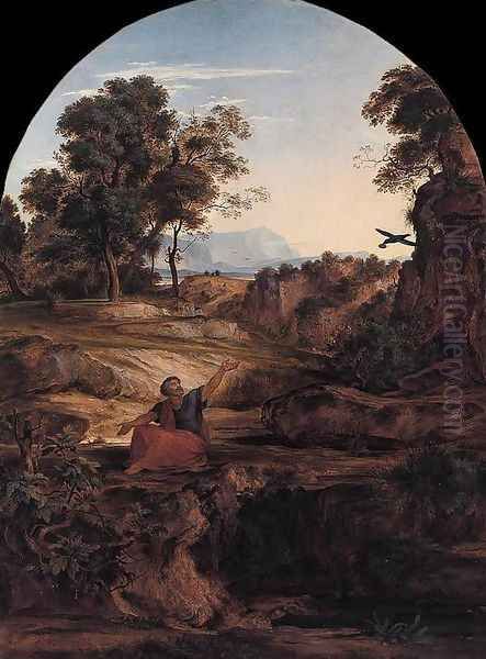 Elijah in the Wilderness 1831 Oil Painting by Johann Heinrich Ferdinand Olivier