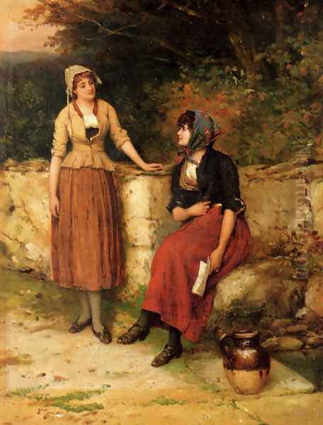 Sisterly Advice Oil Painting by William Oliver