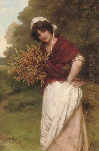 Gathering the corn Oil Painting by William Oliver