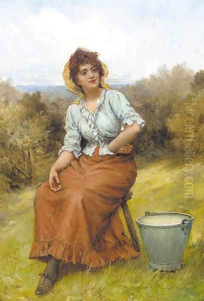 The milkmaid Oil Painting by William Oliver