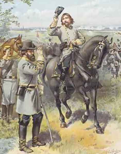 General Pickett taking the order to charge from General Longstreet Battle of Gettysburg 3rd July 1863 Oil Painting by Henry Alexander Ogden