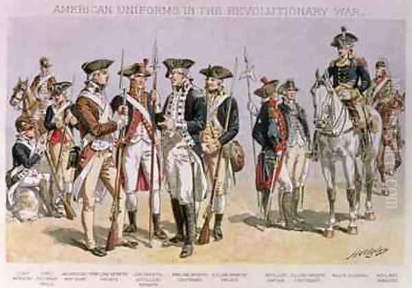 American Uniforms in the Revolutionary Wars 1775-83 Oil Painting by Henry Alexander Ogden