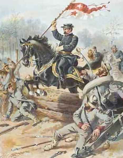 General Sheriden at the Battle of Five Forks Virginia 1st April 1865 Oil Painting by Henry Alexander Ogden