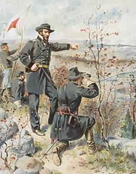 General Sherman at Kenesaw Mountain during the Battle of Allatoona Pass 4th October 1864 Oil Painting by Henry Alexander Ogden