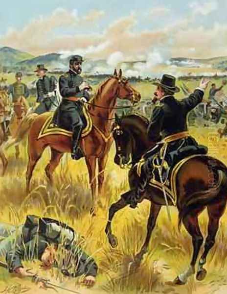 Major General George Meade at the battle of Gettysburg on July 2nd 1863 1900 Oil Painting by Henry Alexander Ogden