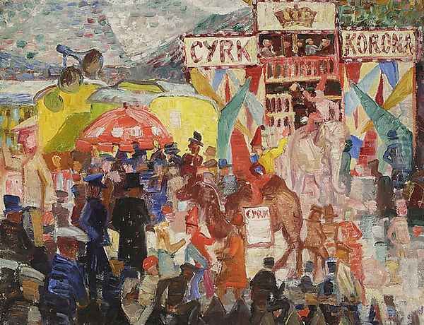 Circus Oil Painting by Stanislaw Osostowicz