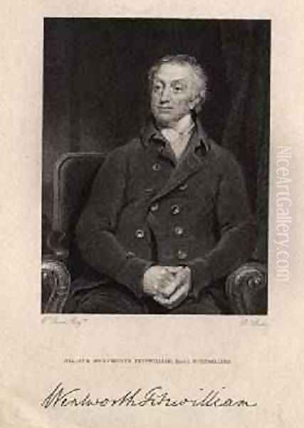 William Wentworth Fitzwilliam, 2nd Earl Fitzwilliam 1748-1833, engraved by R. Hicks, 1829 Oil Painting by William Owen