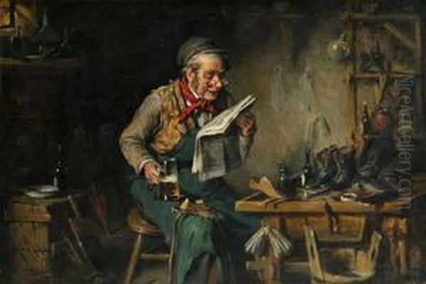 Pri Citani Novin Oil Painting by Hermann Kern