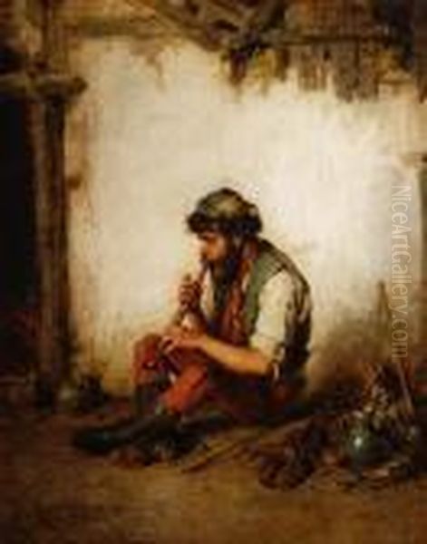 The Musician Oil Painting by Hermann Kern