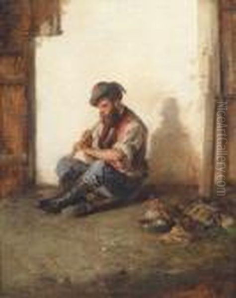 Dermusikant Oil Painting by Hermann Kern