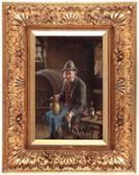 Im Weinkeller Oil Painting by Hermann Kern