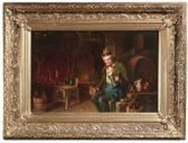 Im Weinkeller Oil Painting by Hermann Kern