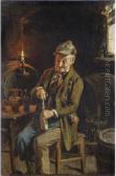 Vecchio Bevitore Oil Painting by Hermann Kern