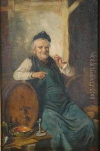 In The Wine Cellar Oil Painting by Hermann Kern