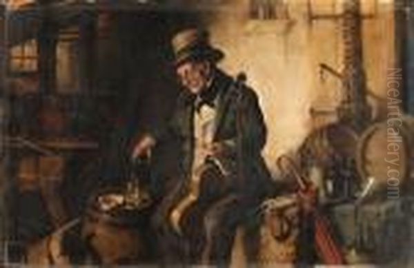 A Drink Between Songs Oil Painting by Hermann Kern